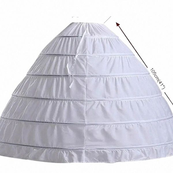 6 Hoop Crinoline Siyah Beyaz Lg Düğün Petticoat Balo Gown Dr Anayasa Etek Yarım Düğün Aktarları V75V#