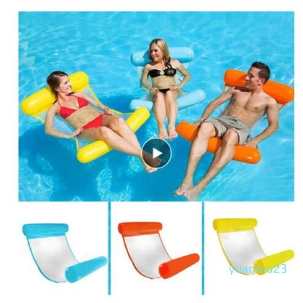 Rede de água reclinável inflável flutuante colchão de natação mar anel piscina festa brinquedo lounge cama para natação