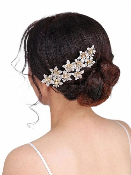 Vintage Parrucchino da sposa Fascinators in oro Copricapo fatto a mano Acconciature per feste Gioielli Accessori per capelli da sposa per le donne a7Bi #