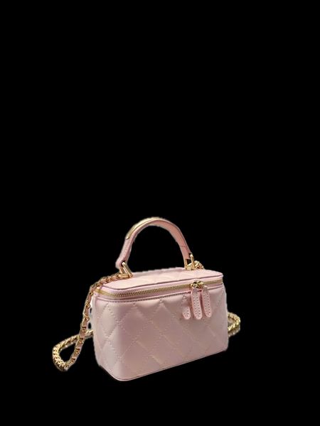 2024s Moda Donna Aggiornato CC Classic Borsa a tracolla Borsa a tracolla Borse di lusso di design Nuova pelle di agnello trapuntata Manico superiore Vanity Case Chain