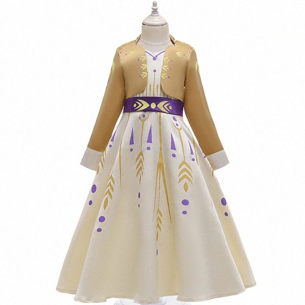 Crianças Designer Vestidos da menina vestido cosplay roupas de verão Crianças Roupas BEBÊ crianças meninas roxo azul vestido de verão K5eY #