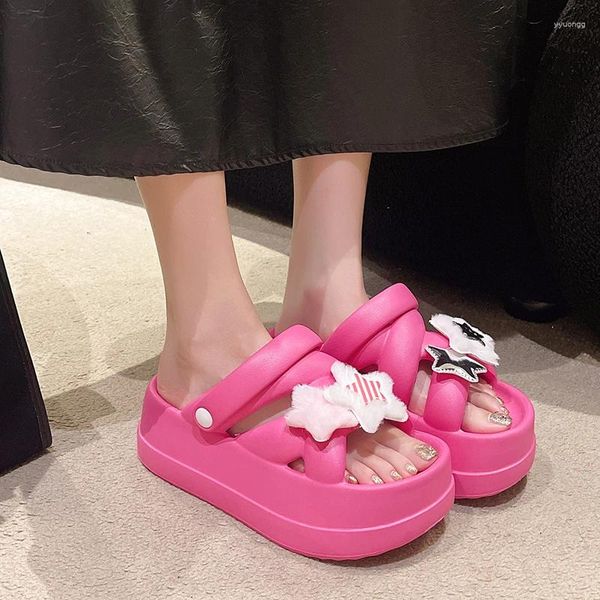 Chinelos verão moda cor sólida feminino 2024 designer jardim sandálias de praia antiderrapante sola macia sapatos femininos de secagem rápida