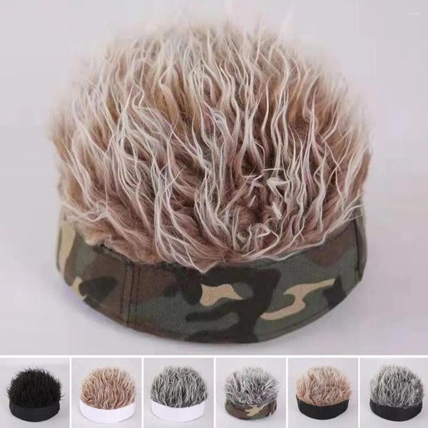 Berets Männer Perücke Hut Winddicht Atmungsaktiv Weich Verdickt Warm Halten Brimless Street Style Beanie Kurze Künstliche Haar Outdoor Versorgung