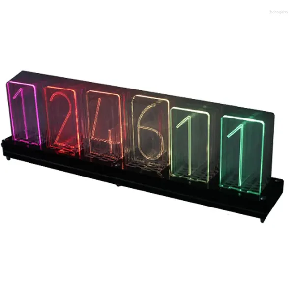 Tischuhren RGB Quasi Glow Clock WiFi DIY Kit Geburtstagsgeschenk Freund Otaku Steins Gate Datumsanzeige 1600 Farben einstellbar