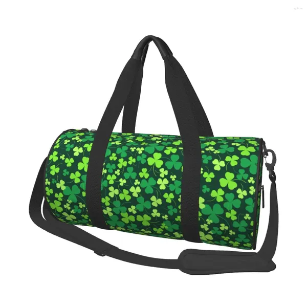 Borse da esterno Borsa da palestra St Patricks Day Sport con scarpe Quadrifoglio Maschio Femmina Borsa dal design portatile Simpatico fitness da viaggio