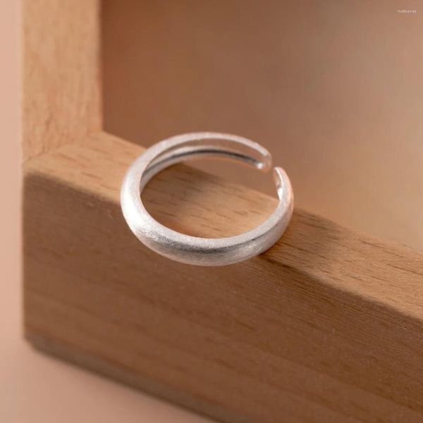 Cluster-Ringe aus 925er-Sterlingsilber für Frauen und Mädchen, mattiert, einfach verstellbar, Finger, täglich, minimalistisch, modisch, Band, weiblich, Bijoux