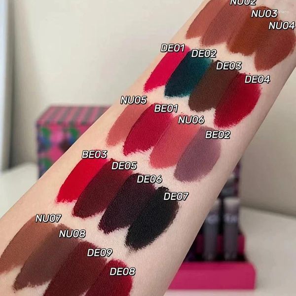 Декоративные фигурки Yhl Dune Wanhua Mirror Lipstick DE05 Pigeon Blood Red Peach Heart Деревянный крем для губ Тональный крем для губ