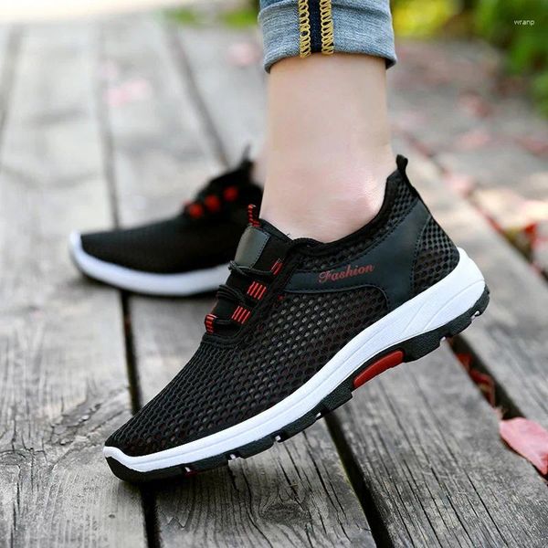 Wanderschuhe Gezeitenstrom Altes Paar Peking Walkabout Männer Frauen Netz Sport Trend Frau Flache Turnschuhe