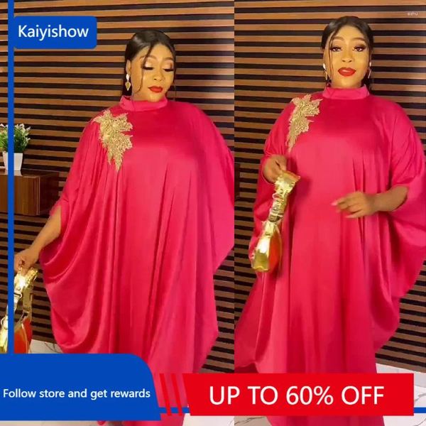 Casual Kleider Afrikanische Für Frauen 2024 Plus Größe Afrika Dashiki Kleidung Outfits Muslimischen Abaya Dubai Kaftan Satin Maxi Kleid Boubou robe