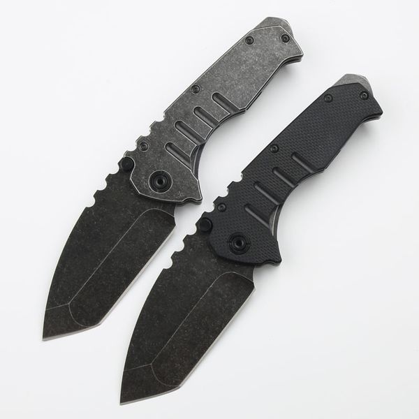 Faca dobrável de sobrevivência CK7803 de alta qualidade 5Cr13Mov Black Stone Wash Tanto Point Blade G10 / cabo de aço Outdoor Camping Caminhadas EDC Facas dobráveis de bolso