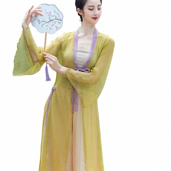 Klassischer Tanz-Körper-Reim-fließende Gaze-weibliche Praxis-erwachsene chinesische Art-Aufführungs-Kleidung, Tanz-Kleidung, Cosplay-Frauen l43D #