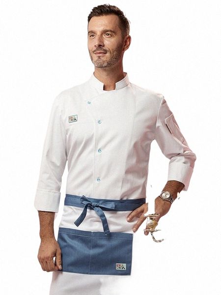 LG Mangas Uniforme do Chef Restaurante Masculino Chef Jaqueta Hotel Mulheres Cozinhar Roupas Café Garçom Casaco Padaria Waitr Camisas v6wj #