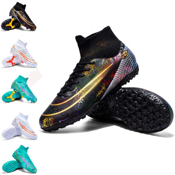 2024 Fußballschuhe Sommerschuhe High Top Fußballschuhe Stiefel Jugend Long Nail AG Fußballschuhe Turf TF Trainingsschuhe Stollen für Damen Herren Übergroße Schuhe