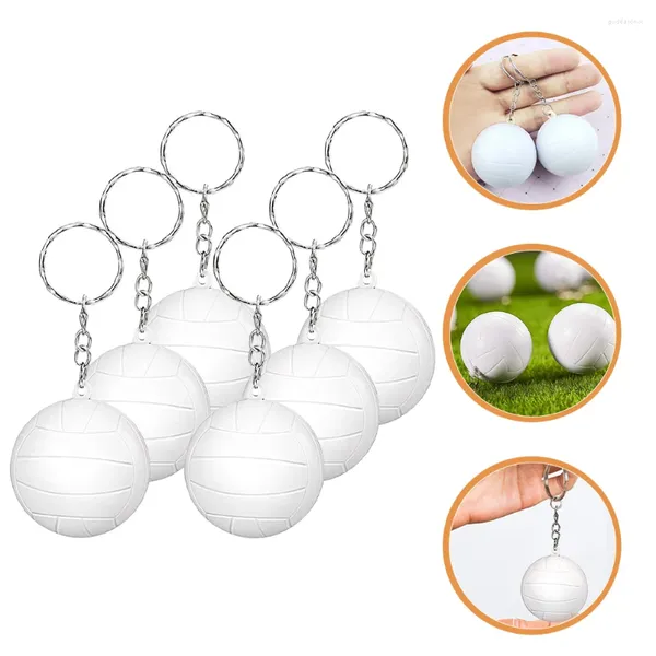 Chaveiros 6 pcs Voleibol Chaveiro Titulares Crianças Mini Brinquedos Acessórios Pingente Metal Escola Carnaval Recompensa Criança Chaves Lembrança