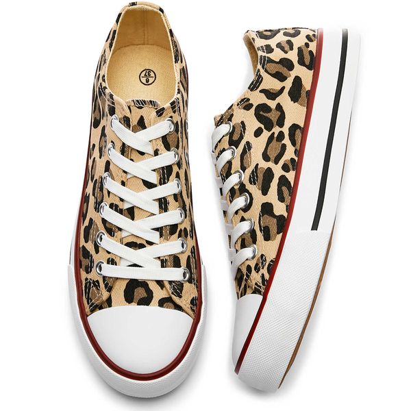 HBP Non-Brand Low Moq Günstige Damen Sport Canvas Schuhe Low Top Leopard Canvas Trendy Schuhe Damen für Herren