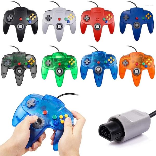 Oyun Denetleyicileri N64 Controller Classic 64 bit kablolu uzaktan gamepad kontrol oyun joystick aksesuarları retro video sistemi konsolu joypad