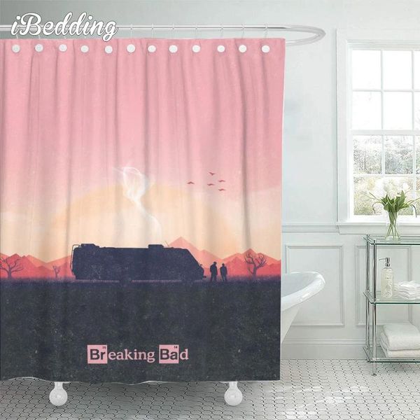 Cortinas de chuveiro bela cortina arquitetônica 3d impresso cenário banheiro à prova d'água com ganchos decoração de cortina de banho
