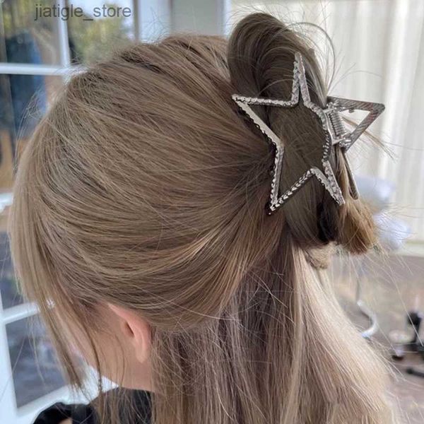 Haarspangen Y2K Ästhetische Hohle Stern Pentagramm Haarklammern Japanische Harajuku Haarschmuck Für Frauen Süße Hai Clip Trend Haarspange Y240329