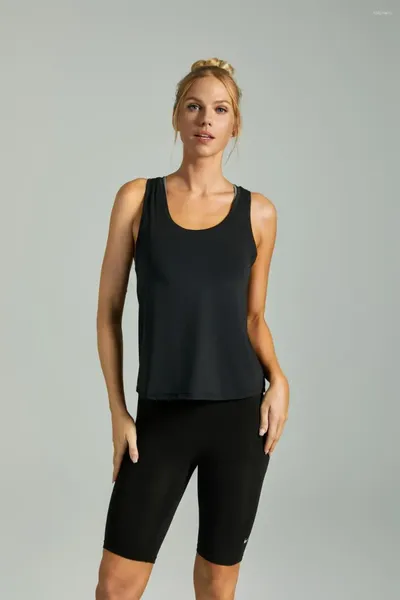 Camicie attive Spandex di fascia alta Sensazione di freschezza Abbigliamento fitness per yoga Asciugatura rapida Gilet ampio per il tempo libero Allenamento sportivo Corsa