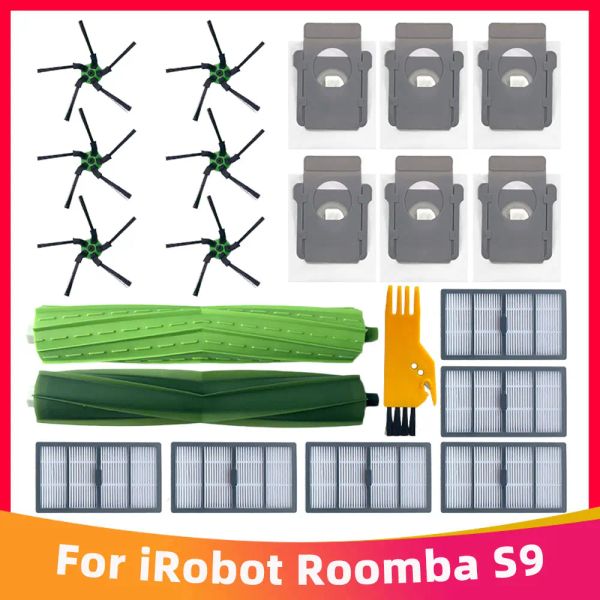 Alimentação para irobot roomba s9 9150/s9 + plus 9550 robô aspirador de pó filtro hepa principal escova lateral saco poeira peças reposição acessórios