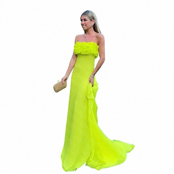 oeing Green A-line Strapl Chiff Formal Evening Party Dres Simple Court Train Beach Prom Vestidos New Celebrity Party Dr N6mr #