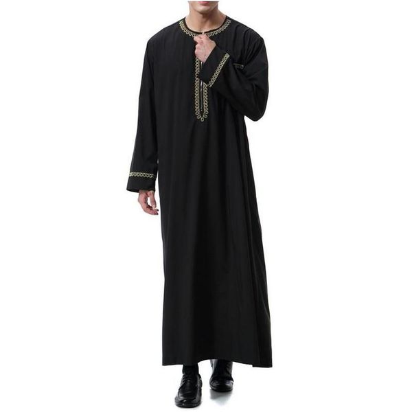 T-shirt da uomo Musulmano Jubba Thobe Abbigliamento islamico da uomo Set Abaya Jilbab Camicia musulmana Abiti Eid Mubarak Medio Ramadan Drop Delivery Dhboh