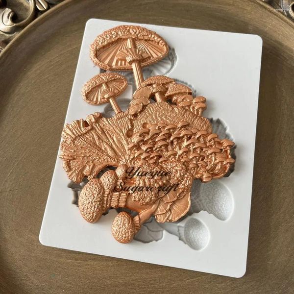 Stampi da forno Stampo per gesso in resina epossidica siliconica per funghi Stampo per piastrelle in ceramica Stampo per torta Stampi per fondente Strumenti di decorazione fai da te