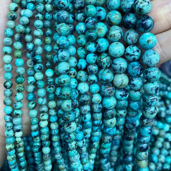 Perle in pietra naturale aaa turchese africane rotonde perle sciolte 15 '' 46810mm per gioielli che producono accessori per collana bracciale fai -da -te