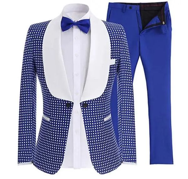 Abiti a doppia blazer di lana blu royal blu affari da uomo per uomo abiti da uomo abiti da ballo per uomo matrimonio migliore uomo smoking