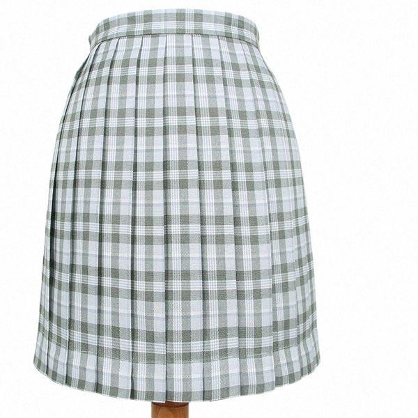 Schule Dres Japanische Mädchen Matcha Grün Plaid Faltenröcke Schule Rock Uniform Cosplay Mini Sailor Anzug High School Dems v66s #