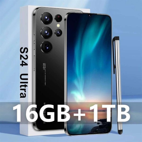 S24 Ultra Telefoni Cellulari 6.8 Schermo HD Smartphone Originale 16G + 1T 5G Dual Sim Celulares Android Sbloccato 72MP 6800mah Telefono Cellulare