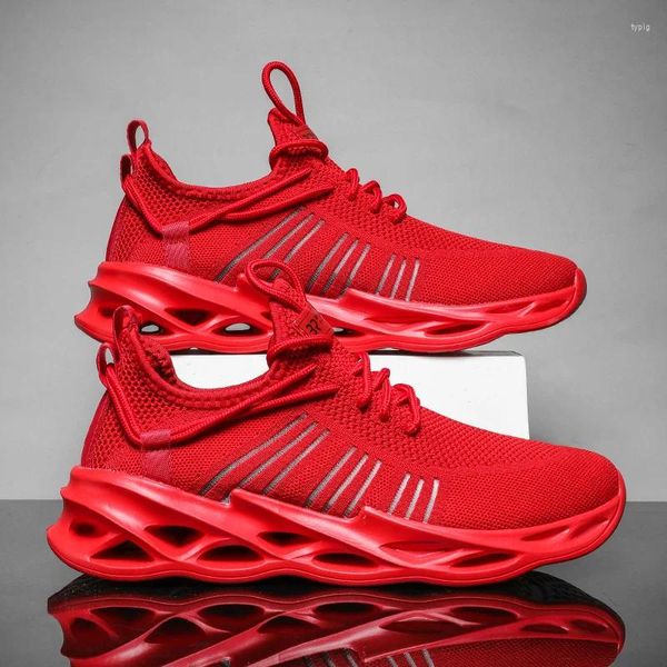 Casual Schuhe Turnschuhe Männer Outdoor Sport Leichte Atmungsaktive Weiß Rot Walking Schuh Für Erwachsene Herren Gym Unterstützung Drop-