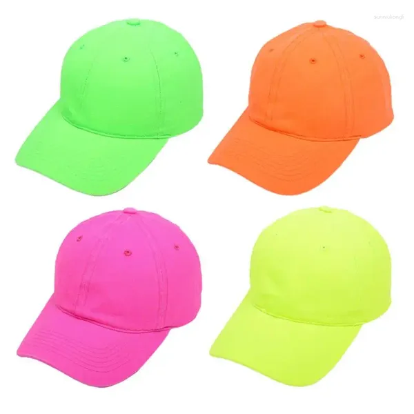 Berretti da baseball unisex fluorescente colore solido brillante protezione solare per esterni cappello goccia