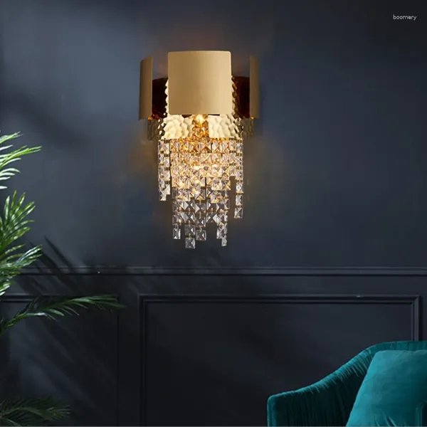 Lâmpada de parede quarto cristal arandela luz sala estar corredor nórdico corredor decoração doméstica lustre 6pa