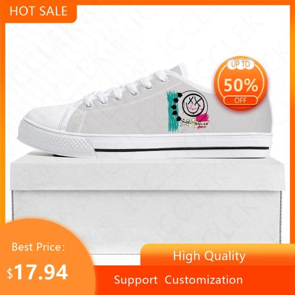 Schuhe Blink182 Popularität Punkrockband Low -Top hochwertige Sneaker Herren Frauen Teenager Leinwand Sneaker Paar Schuhe Benutzerdefinierter Schuh