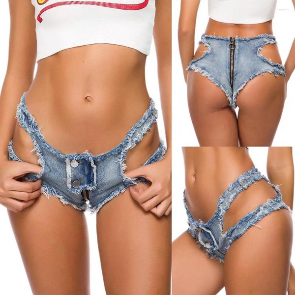 Shorts femininos mulheres rasgadas calças de yoga cintura baixa moda verão jeans curtos sexy denim praia buraco inferior elástico plus size calças