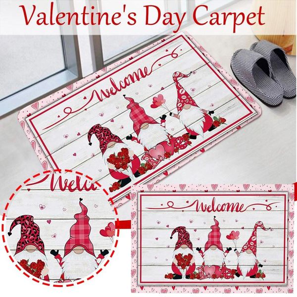 Tapetes Twin Size Fuzzy Cobertor Quarto Living Day Bem-vindo Decoração Tapete Home Valentine's Doormats Produtos de banheiro