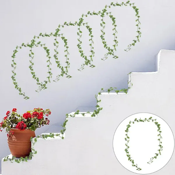 Декоративные цветы Поддельные лозы Декор для кафе Реалистичные искусственные зеленые гирлянды для дома Свадебный сад Крытый/наружный настенный пластик