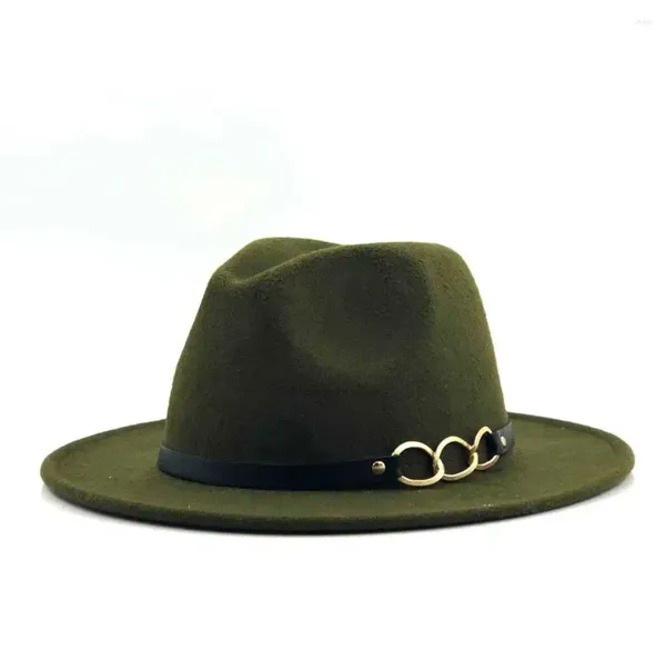 Beralar ağzı sonbahar geniş kadın moda en iyi caz kapağı kış yün fedora şapkası kadınlar için chapeau femme siyah şapkalar erkekler