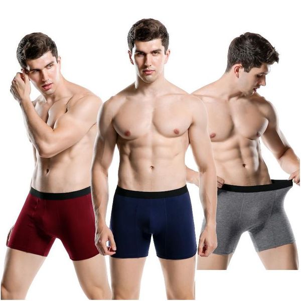 Mutande 6 pezzi molto stile lungo uomo boxer homme intimo boxer cotone traspirante sotto usura nuovo arrivato consegna drop abbigliamento uomo Dhmp3