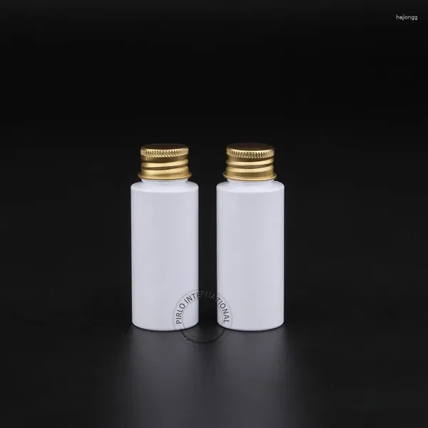 Bottiglie di stoccaggio all'ingrosso 30ml / 30cc Contenitori in PET bianchi vuoti per cosmetici in plastica da 1 oz con coperchio in alluminio 100 pezzi / lotto