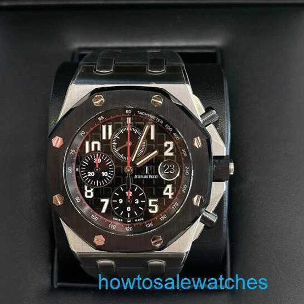 Мужские наручные часы AP Royal Oak Offshore Series 26470SO Прецизионное стальное керамическое кольцо Вампир Мужские хронометрические модные повседневные деловые спортивные часы