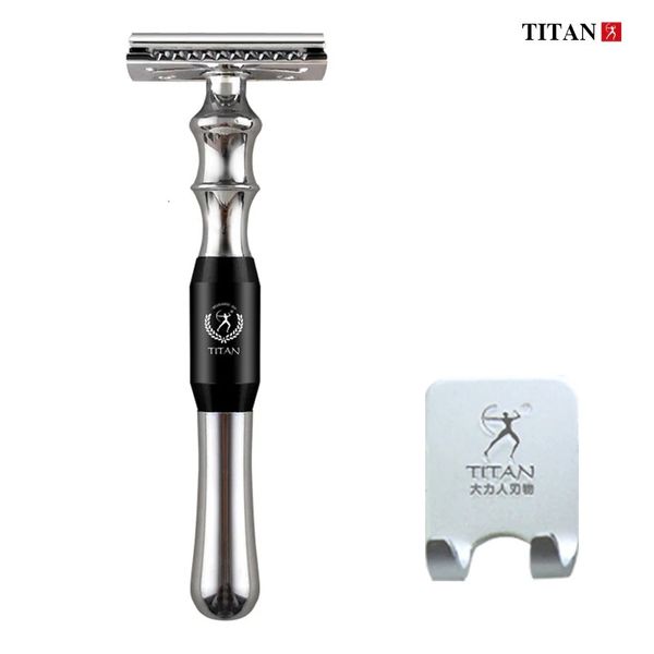 Titan Yüksek Kaliteli Tıraş Jilet Güvenliği Jilet Erkekler İçin Metal Handlenle -Taşınabilir Blade Jilet Makinesi Tıraş için 240314