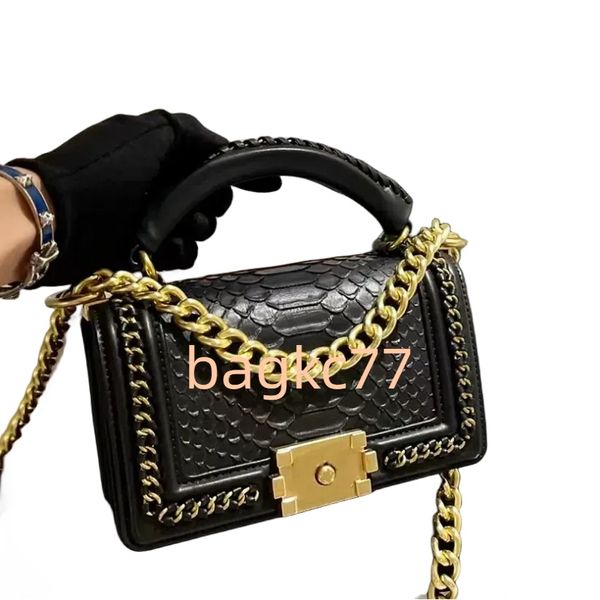 2024 Top-Luxus-Taschen-Design-Handtasche Damenmode-Umhängetasche Klassisch würzige Mom-Taschen Premium-Python-Muster Original 18K vergoldet Super vielseitig Han