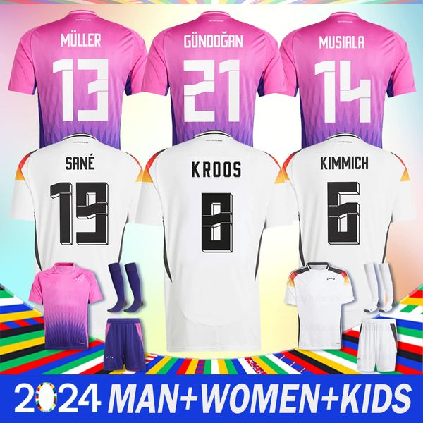 2024 2025 Nova camisa de futebol alemães 2025 Deutschland Football Klinsmann Kroos 24 25 fãs camisetas jogadores de jogadores de crianças conjuntos de kits e shorts 1990 AleMania Uniform