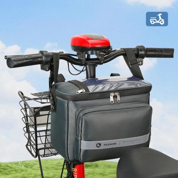 Sacos de armazenamento Frente guiador saco de bicicleta à prova dwaterproof água pannier acessórios grande capacidade ciclismo ombro mochila suporte telefone