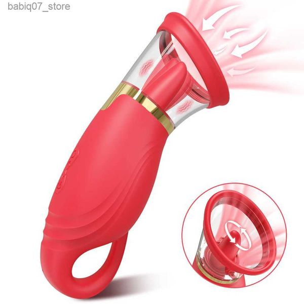 Andere Massageartikel Zungensaugvibrator zum Lecken der Schamlippen von Frauen, Vakuumstimulator, orale und vaginale Sexspielzeuge für Erwachsene, Produkte Q240329