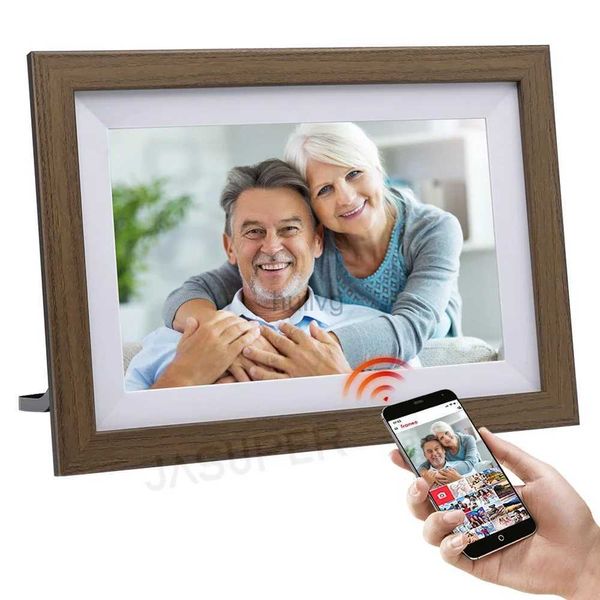 Porta-retratos digitais 10,1 polegadas Smart WiFi Porta-retratos digital Frameo 1280x800 IPS LCD Touch Screen integrado com 32 GB de memória Bom presente 24329