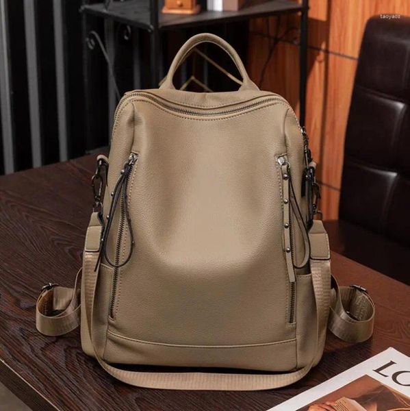 Schultaschen Frauen PU Leder Rucksack Tasche Große Kapazität Mode Designer Frau Schulter Handtasche Klassisch