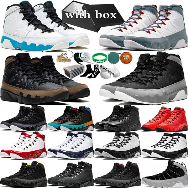 Männer Basketballschuhe 9 9s Powder Blue Racer Chile Gym Fire Red Particle Grey 3M Olive Concord UNC Space Jam Dark Charcoal University Gold Herren Trainer Sport Sneakers